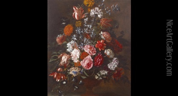 A Still Life With Flowers Oil Painting - Pieter Gallis