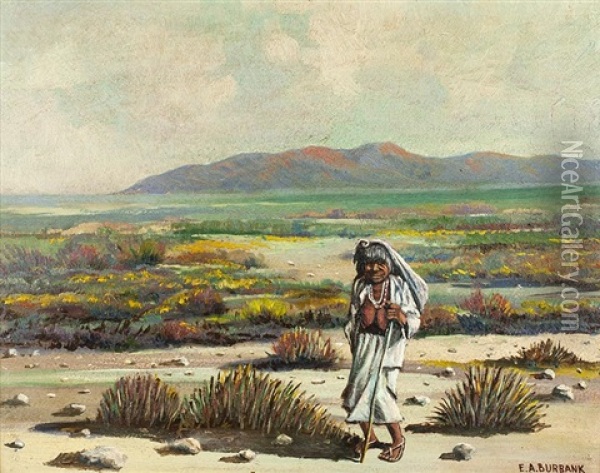 Native American Woman In The Arizona Territory Oil Painting - Elbridge Ayer Burbank
