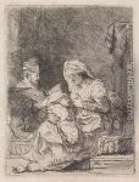 The Holy Family Oil Painting - Rembrandt Van Rijn