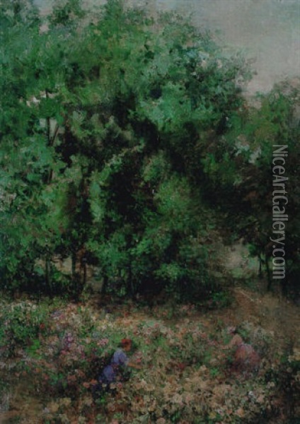 Recogiendi Flores En El Bosque Oil Painting - Emilio Sala Frances