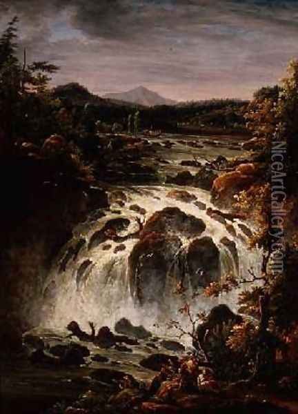 The Imatra Waterfall in Finland 1819 Oil Painting - Fedor Mikhailovich Matveev