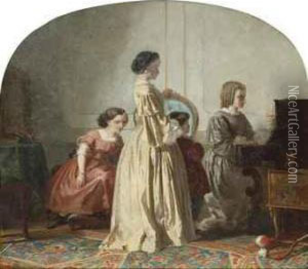 A Musical Interlude Oil Painting - Pieter Willem