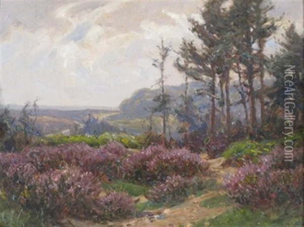 New Forest Heather Oil Painting - Frederick Golden Short