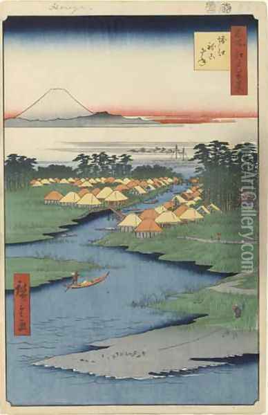 Horie and Nekozane No 96 from One Hundred Famous Views of Edo Oil Painting - Utagawa or Ando Hiroshige