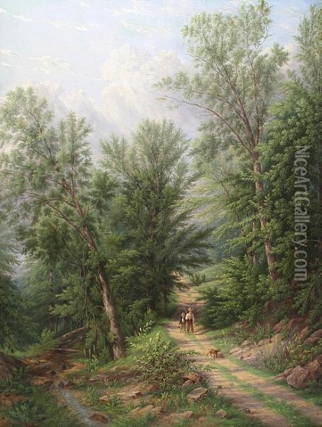 The Woodland Path Oil Painting - William Rickarby Miller