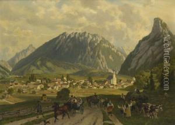 Blick Auf Oberammergau Oil Painting - Ruppert Otto Von