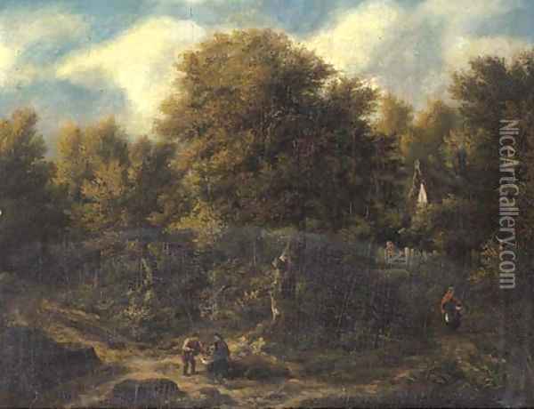 The edge of the wood Oil Painting - James Stark