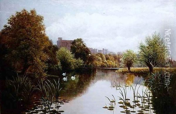 View of Windsor from the Thames Oil Painting - John Atkinson