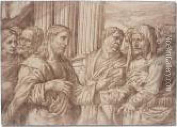 'render Unto Caesar What Is Caesar's' Oil Painting - Domenico Campagnola