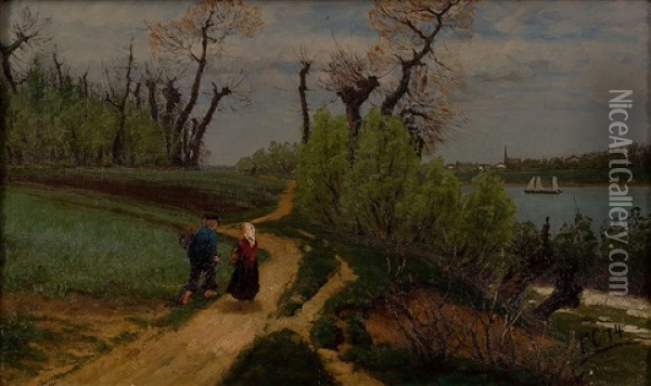 Going Home Oil Painting - Fanny Maria Churberg