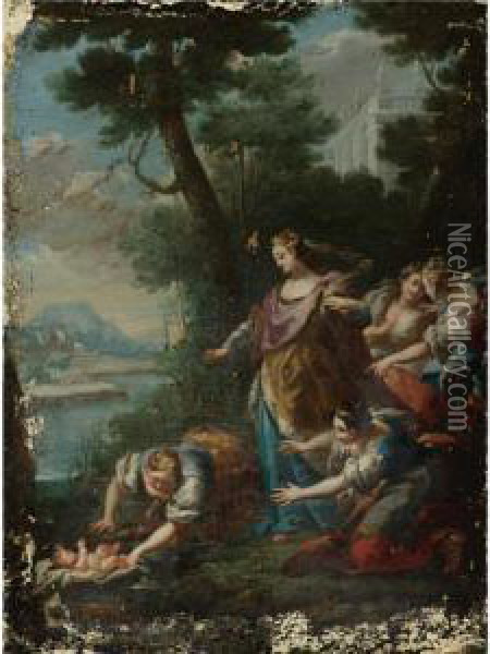 The Finding Of Moses Oil Painting - Giovanni Camillo Sagrestani