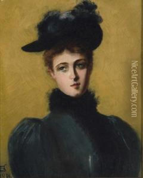 Portrait Of A Lady Oil Painting - James Carroll Beckwith