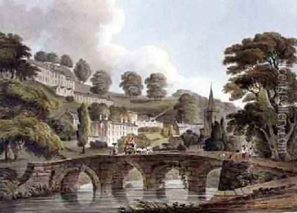 Bradford from Bath Illustrated by a Series of Views Oil Painting - John Claude Nattes