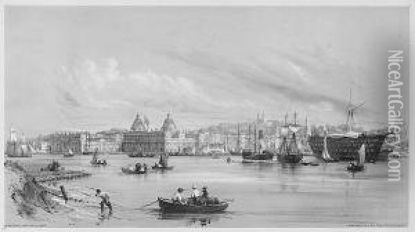 London From The Thames Oil Painting - William Parrott