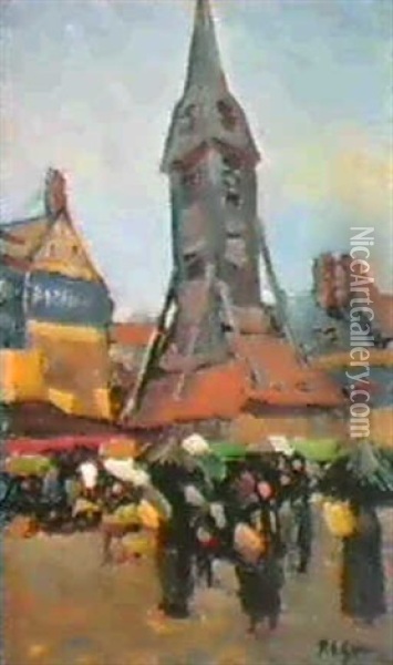 Honfleur (1932) Oil Painting - Paul Elie Gernez
