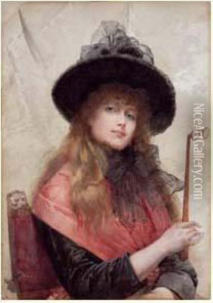 Une Ci-devant, Circa 1894 Oil Painting - Maximilienne Goepp Guyon