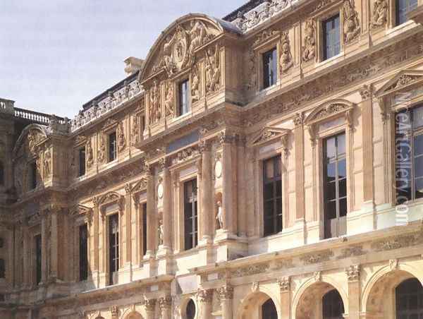 Facade of the Cour Carree (wing Lescot) Oil Painting - Jean Goujon