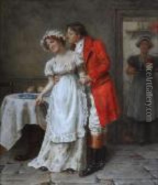 Gentleman And Maidservant Oil Painting - George Goodwin Kilburne
