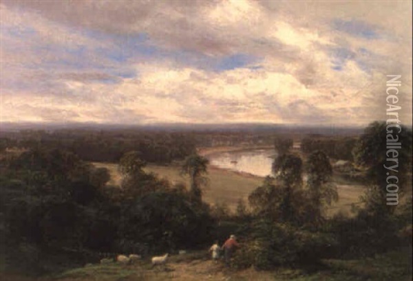 The Thames From Richmond Hill Oil Painting - George Vicat Cole