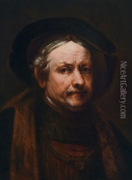 Selbstbildnis Rembrandts Oil Painting -  Rembrandt van Rijn