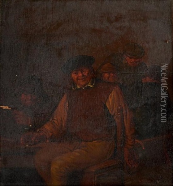 Joyeux Buveurs Dans Une Taverne Oil Painting - Egbert van Heemskerck the Elder