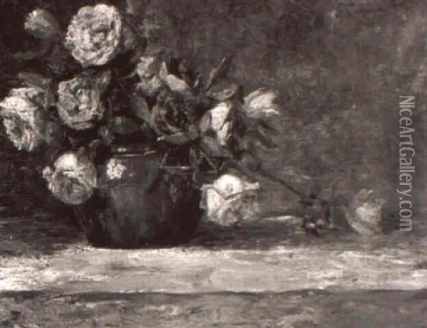 Roses Oil Painting - Giuseppe Cadenasso