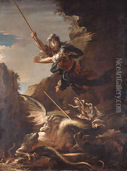 Saint George and the Dragon Oil Painting - Salvator Rosa