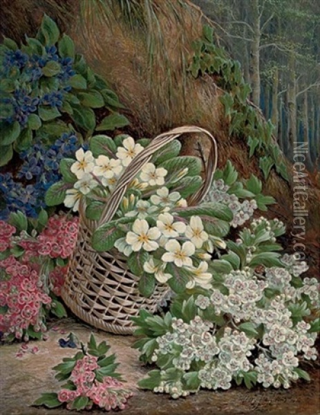 Flowers Oil Painting - Henry John Livens