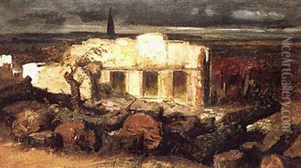 Bomb House Near Kehl, 1870 Oil Painting - Arnold Bocklin