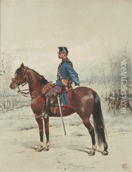 Cavalier Oil Painting - Edouard Jean Baptiste Detaille