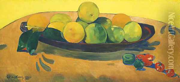 Nature morte aux fruits et piments Oil Painting - Paul Gauguin