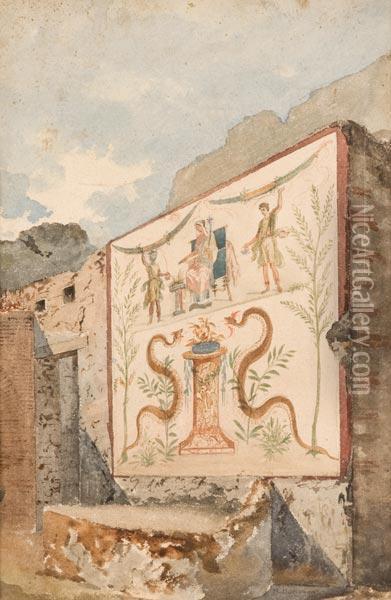 Studio Di Pompei Oil Painting - Roberto Bompiani