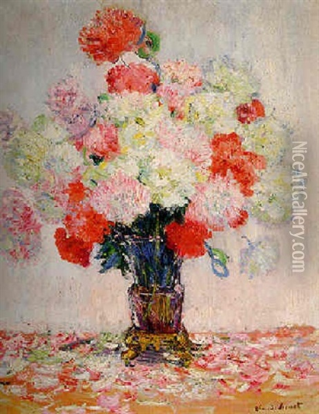 Vase De Pivoines Oil Painting - Claude Monet