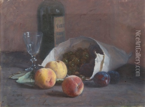 Still Life With Fruits Oil Painting - Elin Danielson-Gambogi