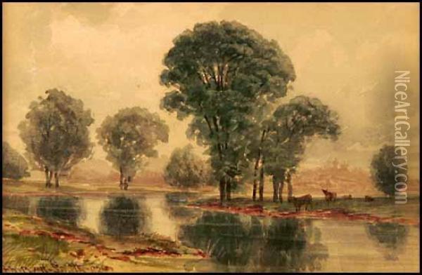 Humber River Oil Painting - Frederic Marlett Bell-Smith