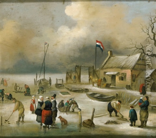 Eisvergnugen Oil Painting - Hendrick Avercamp