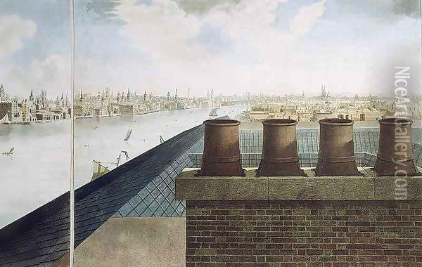 Panoramic view of London 3 Oil Painting - Robert Barker
