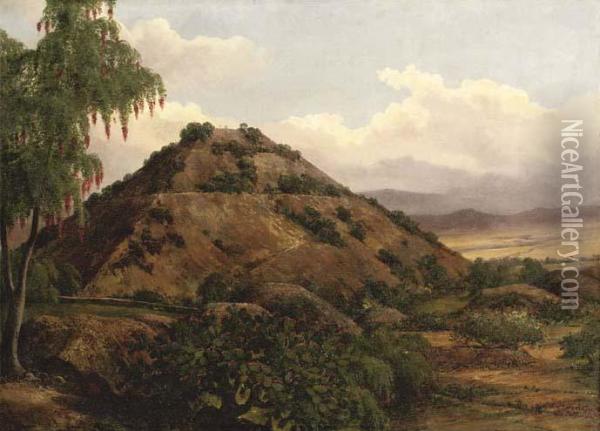 The Pyramid Of The Sun, Teotihuacan, Mexico Oil Painting - Baron Jean-Baptiste Gros
