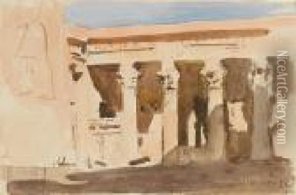 The Temple Of Isis, Philae Oil Painting - Frederick Arthur Bridgman