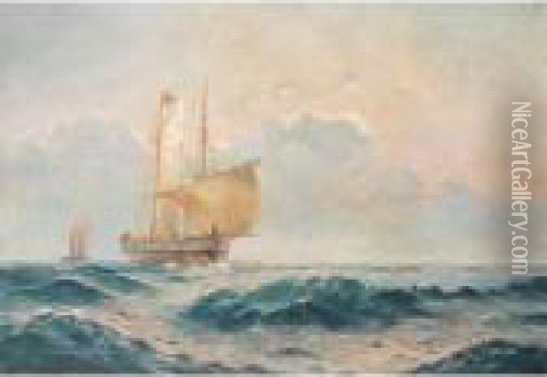 Sailing At Half Mast Oil Painting - Aleksei Vasilievich Hanzen