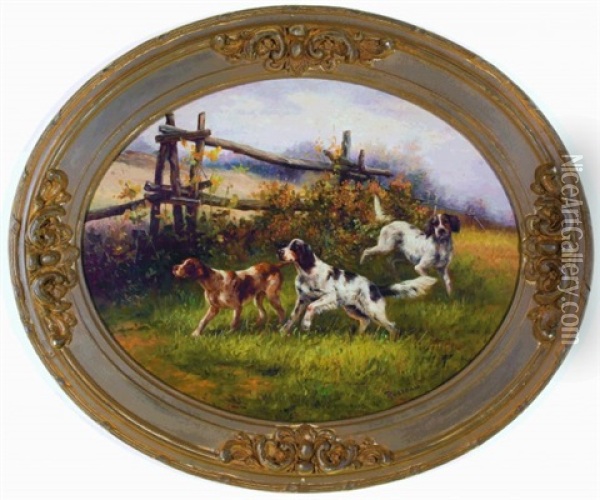 Setters Oil Painting - Percival Leonard Rosseau