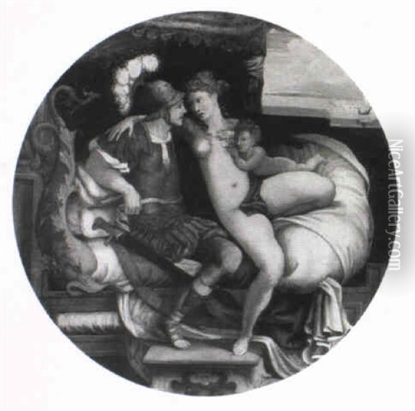 Venus And Mars Oil Painting - Giulio Romano