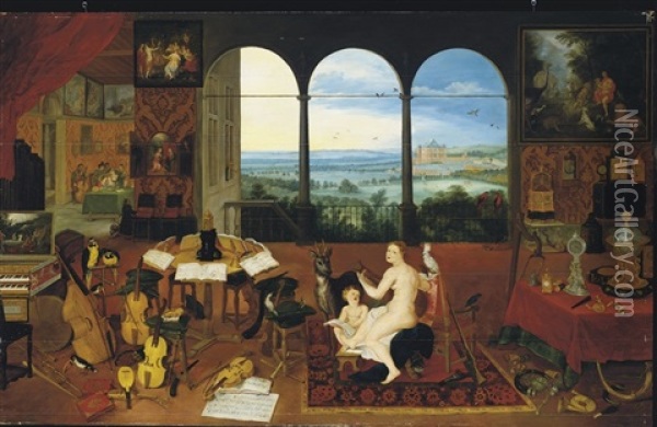 Allegorie De L'ouie Oil Painting - Jan Brueghel the Elder