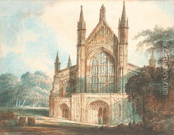 Winchester Cathedral Oil Painting - James Cave