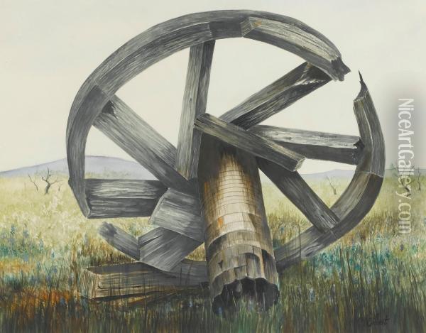 The Bullwheel Oil Painting - Gilbert Bryce