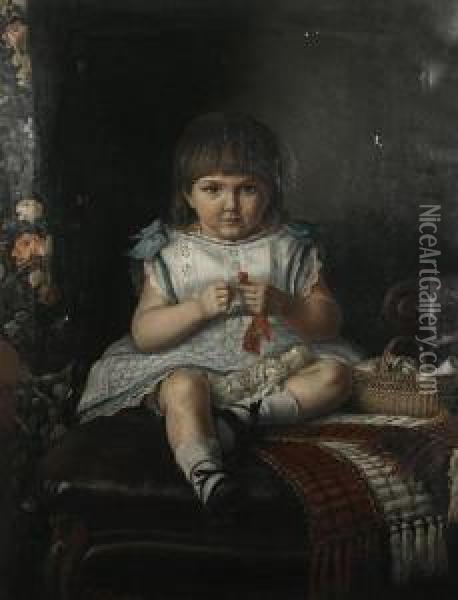 The Little Seamstress Oil Painting - S.J. Murphy