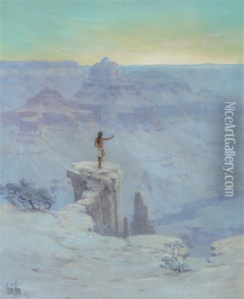 Shoshone Point, Grand Canyon Oil Painting - Louis B. Akin