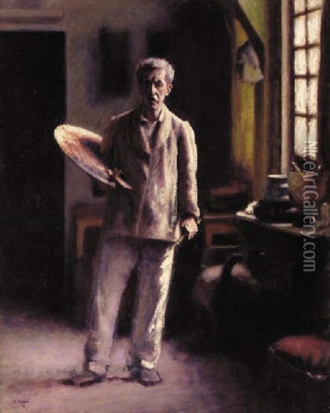 Self-portrait Holding Palette Oil Painting - Roderic O'Conor
