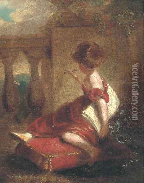 The young sketcher Oil Painting - Sir Joshua Reynolds