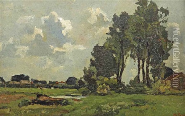 The Old Trees Beside The Farm House Oil Painting - Willem de Zwart